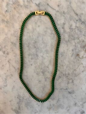 Bracha candybar Emerald Green Crystal Necklace - Gold plated